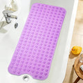 Extra Long Bathtub Mat Non Slip, Clear Purple Soft Bath Mat for Tub 40 x 16 Inch Full Size, Bath Tub Shower Mats for Bathroom Floor, Big Suction Cups and Drain Holes, Easy Washable, BPA Free