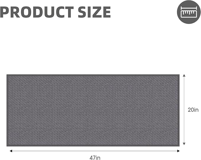 Kitchen Mats for Floor - Kitchen Rugs Non Slip Washable 20"x47", Grey