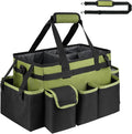 Cleaning Caddy,Large Cleaning Bags for Housekeepers,Cleaning Supplies Organizer with Handle,Green