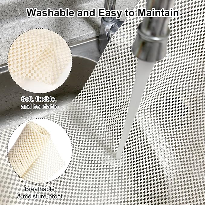 FACIACC Non Slip Rug Pad Gripper 2 x 5 Feet Extra Thick Pads Carpet Pads for Area Rugs Keep Your Rugs Safe and in Place on Hardwood Floor (White)