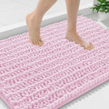 Smiry Bathroom Rugs Mat 36x24, Extra Soft Absorbent Chenille Bath Rugs, Non Slip Rubber Backing Machine Washable Quick Dry Bath Mats for Bathroom Floor, Tub, Shower, Home Decor Accessories, Pink