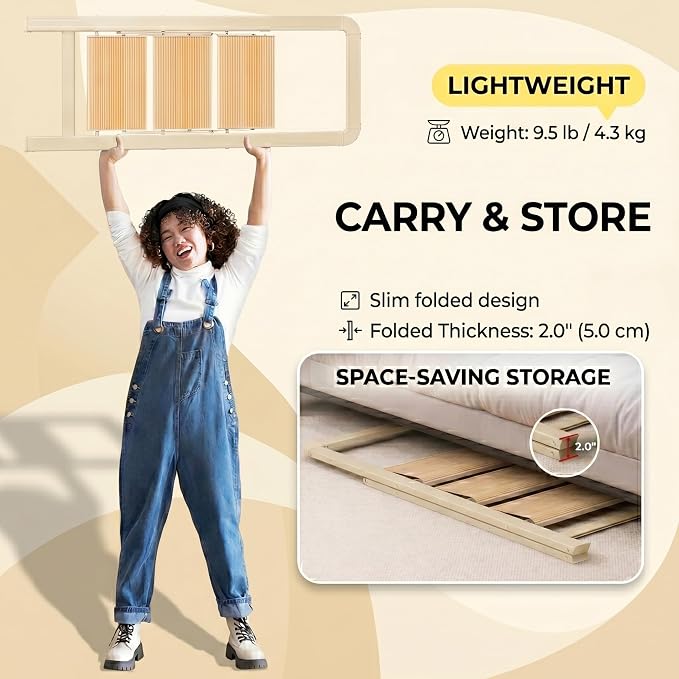 3 Step Ladder, Folding Step Stool with Wide Anti-Slip Pedal, 450lbs Sturdy Steel Ladder, Convenient Handgrip, Lightweight, Steel Step Stool