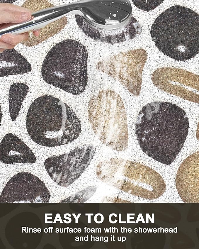 Shower Mat Non Slip: Anti Slip Shower Mats for Inside Shower, Soft PVC Loofah Shower Floor Mat, Extra Large Bath Mat for Shower, Tub, Bathroom, Floor, Kitchen, Home, Pool, Hotel, Quick Drying