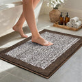 36x24 Large Bathroom Rugs Washable Non Slip, Brown Bath Mat for Bathroom Floor Tub, Soft Absorbent Quick Dry Mats for Shower, Bathtub,Home Decor