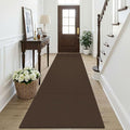 KOZYFLY Cotton Runners Rugs for Hallway 3x10, Wide Washable Runner Rug, Woven Non Slip Kitchen Runner, Braided Entryway Rug, Floor Carpet for Entry, Aisle, Hall, Brown/Dark Brown