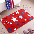 Capoda 1 Pcs Patriotic Bathroom Rug 20 x 30 Inch 4th of July Star Bath Mat Non-Slip Soft Microfiber 4th of July Shower Rug for Independence Day Home Kitchen Bathroom Entrance Decor(Star, Red Blue)