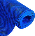 Drainage Mat 3x16 Ft 0.22” Thick PVC Commercial Floor Mat Non Slip Pool Mat S-Shaped Shower Floor Heavy Duty Roll for Wet Area Kitchen Hotels Bars Bathroom Patio Outdoor Indoor Rug (Blue, 3x16 Ft)