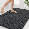 Smiry Bathroom Rugs Mat 44x32, Extra Soft Absorbent Chenille Bath Rugs, Non Slip Rubber Backing Machine Washable Quick Dry Bath Mats for Bathroom Floor, Tub, Shower, Home Decor Accessories, Dark Grey