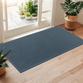 LEKEEPGO Door Mat 24"x47", Non Slip Door Mat Indoor Entrance, Rubber Backing Front Indoor Doormat Washable Absorbent Low-Profile Entryway Entry Resist Dirt Inside Door Mats, Cyan Blue