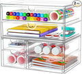 ARSTPEOE Acrylic Organizer with 6 Drawers, Bathroom Counter Organizer, Makeup Desk Organizers, Office Supplies, Storage Drawers for Cosmetic, Pencil, Coffee