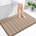 OLANLY Memory Foam Bath Mat 44x32, Super Soft Absorbent Bathroom Rugs, Quick Dry, Machine Washable Shower Floor Rugs, Bathmat Carpet, Bathroom Home Decor Accessories, Tan