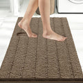 Bcoimo Large Bathroom Rug, Chenille Bath Mat with High Low Pile Design, Soft Absorbent Non Slip Bath Rug, Machine Washable Quick Dry Mat for Shower, Tub, Sink and Vanity