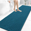 OLANLY Long Bathroom Rugs Runner 70x24, Thick Soft and Absorbent Chenille Bath Mat, Non-Slip, Machine Washable Quick Dry Bath Rugs for Tub Shower Floor, Home Decor Accessories, Peacock Blue