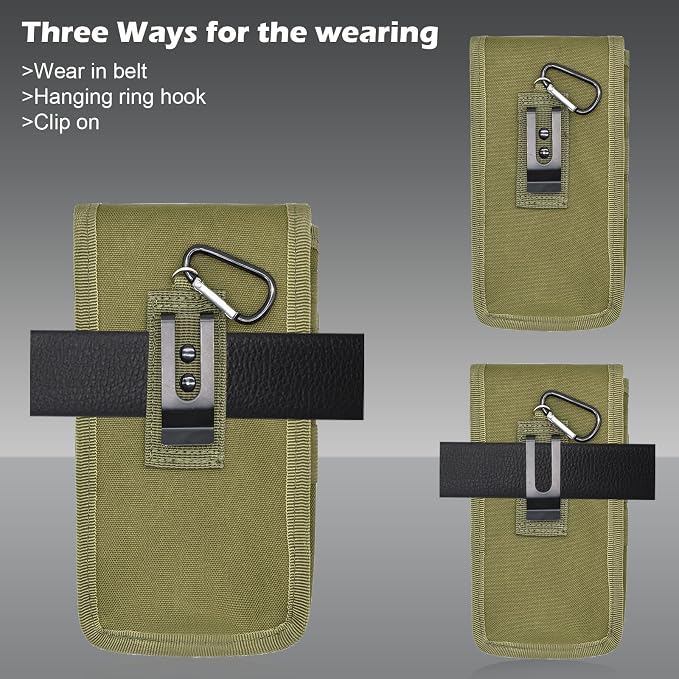Belt Tool Pouch, Tactical Utility Organizer with Cell Phone Holder, Durable Heavy-Duty 1000D Nylon EDC Multitool Holster with Multi-Pockets for Electricians, Handymen, Work, Hiking, Daily Use