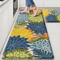 Arenarug Kitchen Mats for Floor 2PCS Cushioned Anti Fatigue Kitchen Mats Waterproof Non Slip Kitchen Mat Rug Set Comfort Foam Standing Mat for Sink, Laundry, Office, 24"x39"+24"x59", Yellow Green