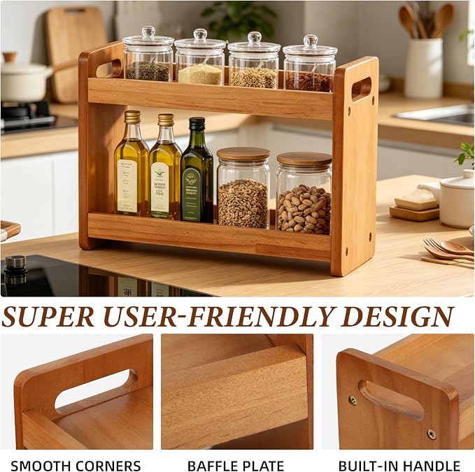 Bathroom Counter Organizer, 2 Tier Bathroom Countertop Organizer, Bathroom Counter Shelf, Wooden Makeup Organizers Countertop, Bathroom Vanity Organizers and Storage for Bedroom, Gifts