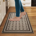 Kitchen Mats for Floor, 17''x30'' Washable Absorbent Non Slip Kitchen Mat, Braided Kitchen Runner Rug, Kitchen Sink Rug, Brown