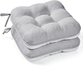 BETU Chair Cushions for Dining Chairs Set of 2,3.5" Thick Kitchen Table Chair Pads with Ties,Non Slip Backing and Covers, Seat Cushion for Dining Room,Bar,Patio Chairs,15.5"X15.5"X3.5",Light Grey