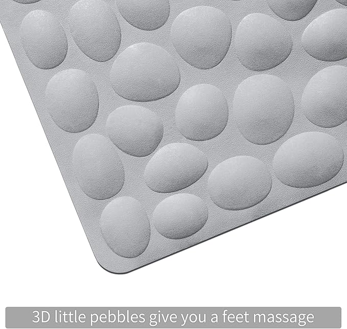 Non-Slip Bathtub Mat OTHWAY Soft Rubber Bathroom Bathmat with Strong Suction Cups (Grey)