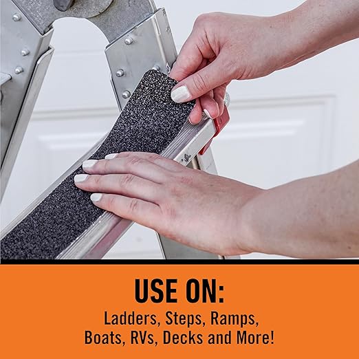 Gorilla Anti-Slip Tread Tape, 2" x 10' Roll, Black, (Pack of 4)