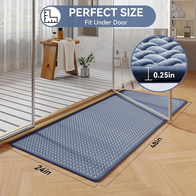 YDKGL Bathroom Rugs Non Slip, Extra Soft Absorbent Quick Dry Bath Mats, Foam Weave Texture Thin Bath Rugs Washable with Rubber Backing, 24" x 48“