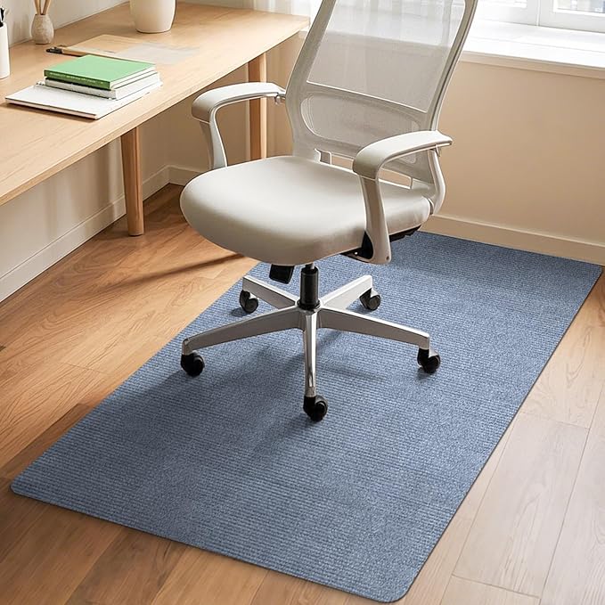 Office Chair Mat for Hardwood and Tile Floor, 48" x 36" Computer Desk Chair Mat, Anti-Slip Mat for Rolling Chair, Large Floor Protector for Home Office, Light Gray