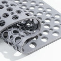 HITSLAM Bathtub Mat Non Slip, Soft TPE Bath Mat for Tub, Efficient Drainage Bathroom Shower Mat with Suction Cups, Bath Tub Mat, Easy to Clean, 28 x 15 Inch, Grey