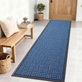OLANLY Front Door Mat Outside Entrance 71x23, Absorbent, Heavy Duty Sturdy Natural Rubber Doormat Indoor Outdoor, Non-Slip, Stain and Fade Resistant, Low Profile Floor Mat for Entryway, Ocean Blue