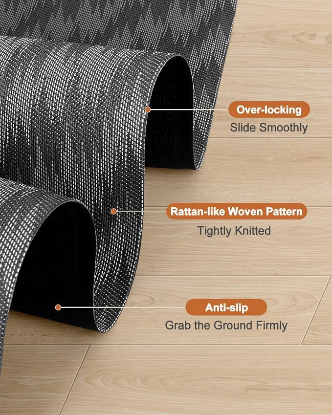 Blvornl Ultra Large Office Chair Mat for Hardwood Floor, Rolling Chair Mat for Hard Wood, Large Anti-Slip Hard Floor Protector, Heavy Duty Computer Desk Rug for Office and Home 50"*63" Deep Grey