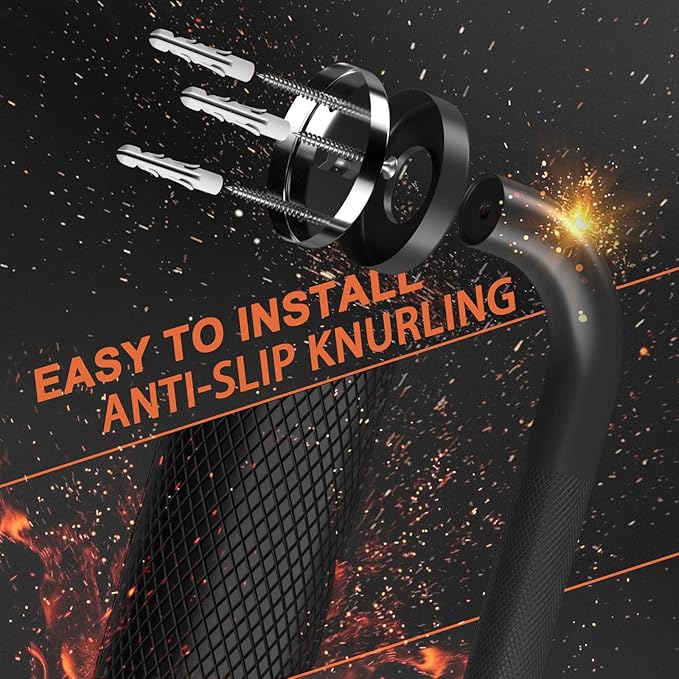 Anti-Slip Black Grab Bar 24 Inch, iMomwee Stainless Steel Bathroom Grab Bars with Knurled Grip, Wall Mounted Shower Handle Bath Handle, Safety Bars for Senior Elderly Handicap