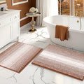 BSICPRO Bathroom Rugs and Mats Sets, 2 Piece Thick Absorbent Chenille Bath Mat Rug Set Non Slip, Soft Bath Room Floor Mats for Bathroom, Machine Washable (20" x 32" Plus 16" x 24",Caramel Brown)