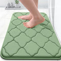 OLANLY Memory Foam Bath Mat Rug 24x16, Ultra Soft and Absorbent Bathroom Rugs, Non-Slip, Comfortable, Machine Washable Bath Carpet for Bathroom Floor, Tub Shower and Home Decor Accessories, Sage Green