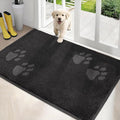 PURRUGS Dirt Trapping Door Mat 34" x 59", Non-Skid/Slip Machine Washable Microfiber Entrance Rug, Shoes Scraper, Dog Doormat, Super Absorbent Floor Mat for Muddy Wet Shoes and Paws, Charcoal