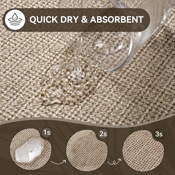 YDKGL Bathroom Runner Rug, Thin Bath Mat Non Slip Washable Large Bathroom Rugs, Rubber Backing Quick Dry for Floor, Tub and Shower, Brown Beige 24x70