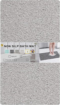 Nonslip Bathtub Mat, Anti Slip Bath Mat 0.6" Extra Thick, Quick Dry Bath Tub Anti Slip Shower Mat, Loofah Non-Slip Bath Mat for Tub Bathroom Pool Kitchen Entryway Home Hotel(Light Gray 16x27)