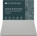 Extra Large Stone Bath Mat 32 x 20 Inch | Quick Dry Diatomaceous Earth Bath Mat | Includes Anti Slip Pad & Restoration Kit - A Quick Dry Bath Mat & Cleaner Alternative to Fabric | Light Gray XL