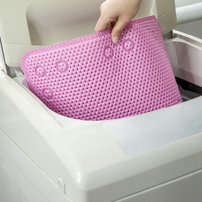 Non Slip Bathtub Mat 36” X 17” Shower Mat Soft Foam Bath Mats for Bathroom Tub, Bathtub Mat with Drain Holes, Suction Cups, Shower Mat Non Slip