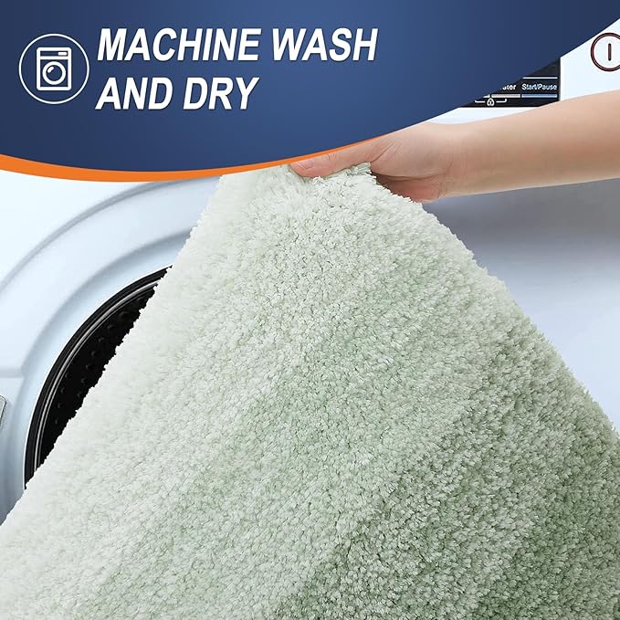 OLANLY Large Bathroom Rugs Mat 44x32, Extra Soft Absorbent Microfiber Bath Rugs, Rubber Backing, Quick Dry, Washable Bath Mats for Bathroom Floor, Tub and Shower, Home Decor Accessories, Sage Green