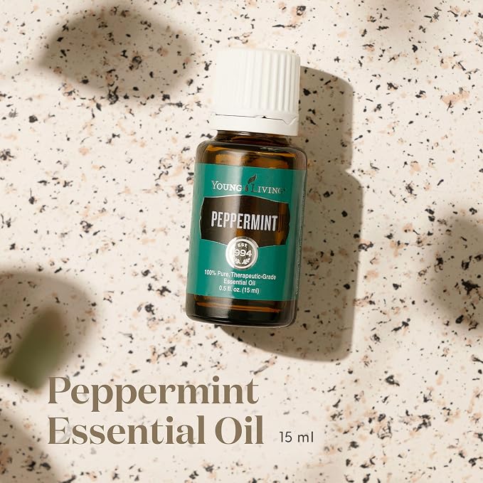 Young Living Peppermint Essential Oil 15ml – Fresh Minty Aroma and Cooling Sensation – Ideal for Diffusion and Topical Use (Dilution Required)