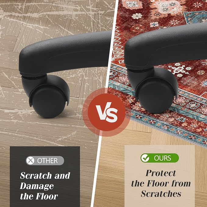 Office Chair Mat for Hardwood Floor & Tile Floor,36"X 48" Heavy Duty Desk Chair Mat for Hard Floors, Under Desk Rug for Rolling Computer Chair,Anti Slip,Low Pile Carpet Floor Protector-Brown Red