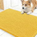OLANLY Dog Door Mat for Muddy Paws 30x17, Absorbs Moisture and Dirt, Absorbent Non-Slip Washable Doormat, Quick Dry Chenille Mud Mat for Dogs, Entry Indoor Entryway Carpet for Inside Floor, Yellow