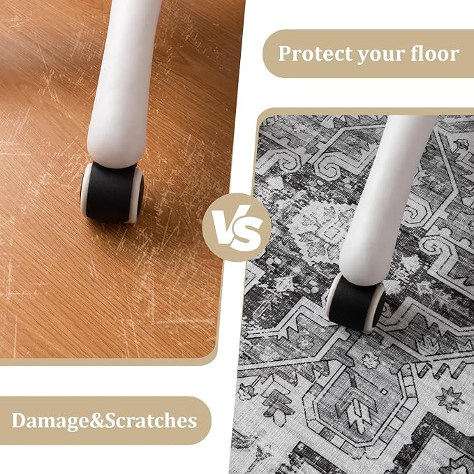 chakme Office Chair Mat for Hardwood Floor, 72"x48" Easy Glide Computer Desk Mat Protector for Rolling Chair Under Desk Rug Nonslip Backing, Machine Wash, (Boho)