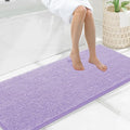 Smiry Luxury Chenille Bathroom Rugs 59x20, Extra Soft and Absorbent Shaggy Bath Mat, Machine Washable, Non-Slip Plush Carpet Runner for Tub, Shower, and Floor, Home Decor Accessories, Purple