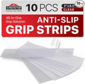 X-Protector Rubber Grip Tape Strips - 10 PCS Pack of Non-Abrasive Grip Stickers - 2"x8.5" Heavy-Duty Non Slip Adhesive Strips - Clear Waterproof Rubberized Grip Tape for Handles!