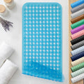 Yimobra Bathtub Mat Non Slip, 35"X16" Shower Mat with Strong Suction Cups & Drain Holes, Long Anti Slip Bath Tub Mat for Inside Shower, Machine Washable Fast Drying, Bathroom Essentials, Clear Blue