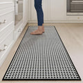 YDKGL Long Kitchen Runner Rugs Kitchen Mat Non Slip Washable, Super Absorbent Soft Chenille Braided Kitchen Mats for Floor, Rubber Backing Kitchen Floor Sink Standing Mat, Easy Clean, Black 24"x71"