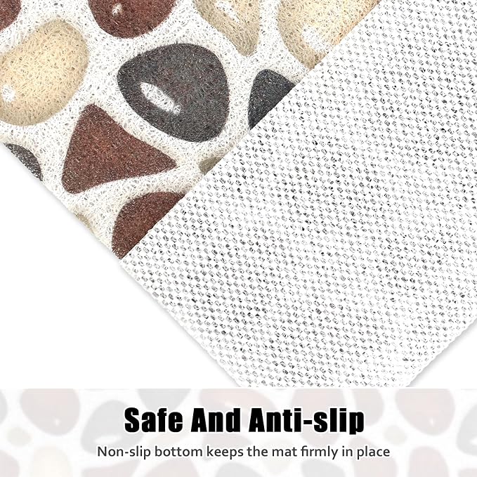Square Shower Mat Non Slip: 31x31 Inch Large Shower mats for Inside Shower with Drain Hole in Middle, Super Soft PVC Loofah Massage Shower Floor Mat, Anti Slip Shower Stall Mat, Quick Drying