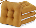 BETU Chair Cushions for Dining Chairs Set of 4,3.5" Thick Kitchen Table Chair Pads with Ties,Non Slip Backing and Covers, Seat Cushion for Dining Room,Bar,Patio Chairs,15.5"X15.5"X3.5",Yellow