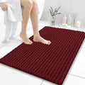 OLANLY Bathroom Rug Mat 36x24, Thick Soft and Absorbent Chenille Bath Mat, Non-Slip Rubber Backing, Machine Washable Quick Dry Bath Rugs for Tub Shower Floor, Home Decor Accessories, Burgundy