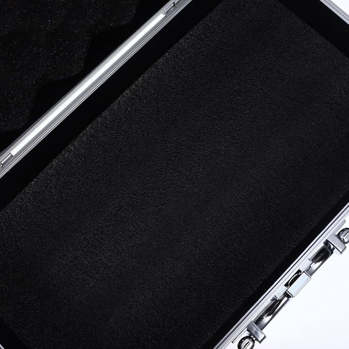 ERINGOGO Lockable Portable Aluminum Tool Case with Large Capacity Multifunctional Carrying Toolbox for Hardware Jewelry Makeup and Medicine Storage Compact 11.8 X 6.7 X 3.7 Inches